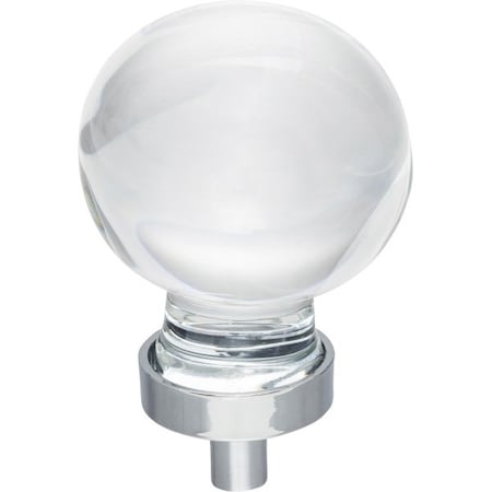 Jeffrey Alexander 1-3/8" Diameter Polished Chrome Sphere Glass Harlow Cabinet Knob G130L-PC